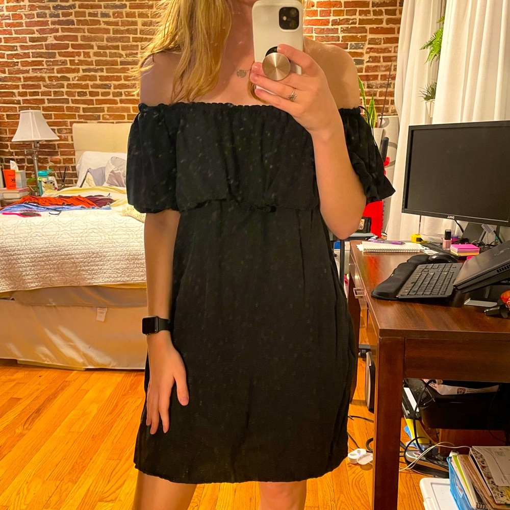 Zara Black Off Shoulder Dress